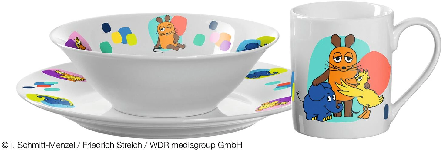 Leonardo Kindergeschirr BAMBINI 3-teilig Maus, Elefant, Ente 3 Leonardo Kindergeschirr BAMBINI 3-teilig Maus, Elefant, Ente