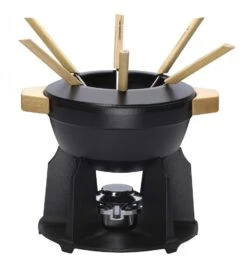 Le Creuset Fondue Set Aus Gusseisen In Schwarz