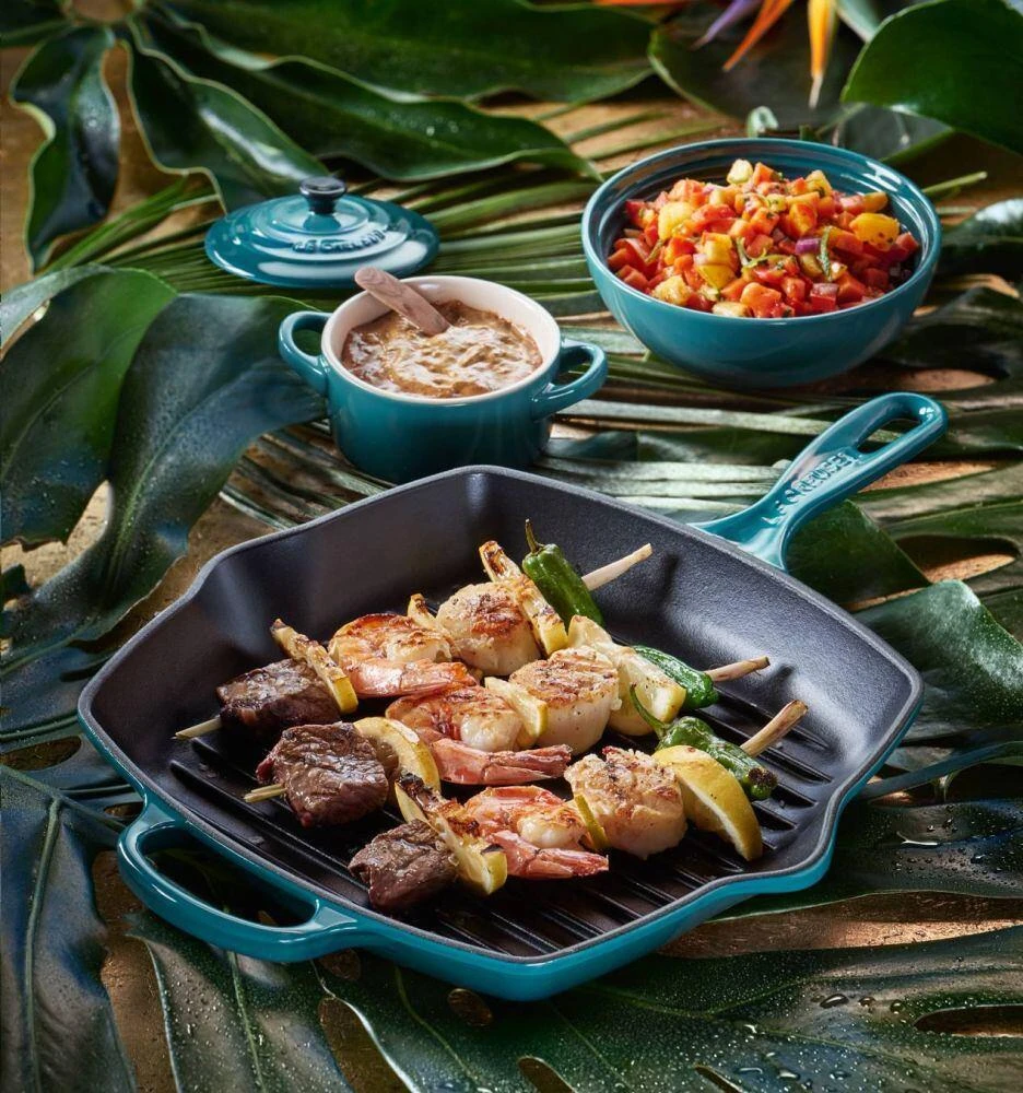 Le Creuset Grillpfanne Signature Quadratisch In Deep Teal 5 Le Creuset Grillpfanne Signature Quadratisch In Deep Teal – Bild 3