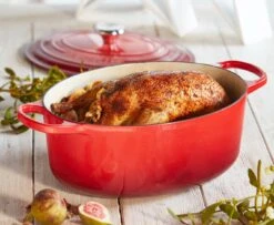 Le Creuset Bräter Signature Oval, 40 Cm (Gänsebräter) In Kirschrot -Küche Geschäft Le Cresuet Braeter Gaensebraeter kirschrot 1 1