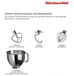 KitchenAid Küchenmaschine ARTISAN 175PS In Onyx Schwarz , 4,8 L -Küche Geschäft Standardzubehoer 2